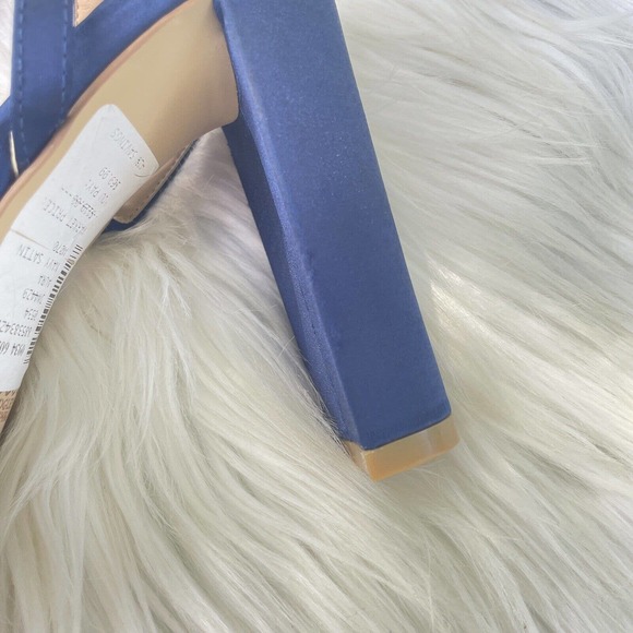 Jewel Badgley Mischka Women's Aura Embellished Heels In Navy Satin Size 7 - Picture 9 of 14